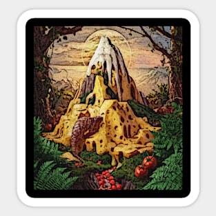 pangolin climbing cheese mountain Sticker